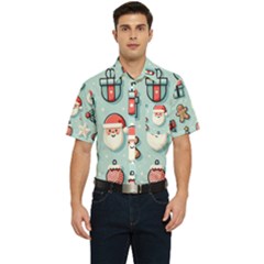 Christmas Decoration Angel Men s Short Sleeve Pocket Shirt  by Apen