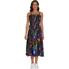 Christmas Lights Sleeveless Shoulder Straps Boho Dress by Apen