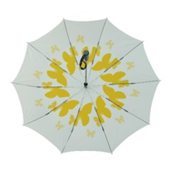 Yellow Butterfly Animals Fly Automatic Folding Umbrella With Case (large) by anzea