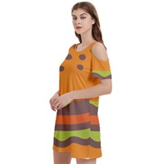 Hamburger Women s Cold Shoulder Round Neck Mini Dress by anzea