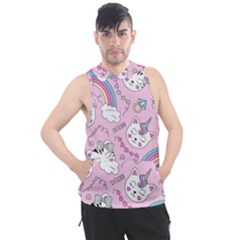 Beautiful Cute Animals Pattern Pink Men s Sleeveless Hoodie by Grandong