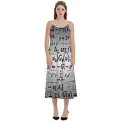 Math Formula Casual Spaghetti Strap Midi Dress by Bedest