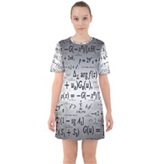 Math Formula Sixties Short Sleeve Mini Dress by Bedest