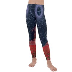 Astrology Surreal Surrealism Trippy Visual Art Kids  Lightweight Velour Leggings by Bedest