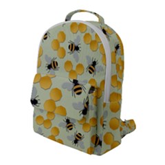 Bees Pattern Honey Bee Bug Honeycomb Honey Beehive Flap Pocket Backpack (large) by Bedest