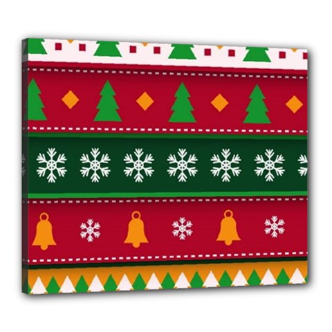 Christmas Time Pattern Christmas Ornament Canvas 24  X 20  (stretched) by Bedest