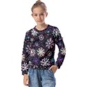 Shiny Winter Snowflake Abstract Christmas Cold Crystal December Kids  Long Sleeve T-Shirt with Frill  View1