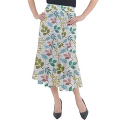 Leaf Pattern  Midi Mermaid Skirt by Safari