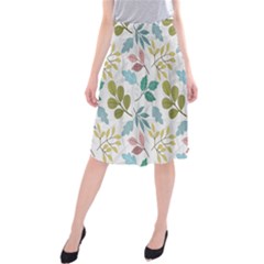 Leaf Seamless Pattern  Midi Beach Skirt by Safari