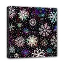 Shiny Winter Snowflake Abstract Christmas Cold Crystal December Mini Canvas 8  x 8  (Stretched) View1