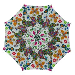 Butterflies, Abstract, Colorful, Floral, Flowers Automatic Folding Umbrella With Case (medium) by kyorashop23