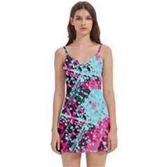 Colorful Splashes Grunge, Abstract Art Body Wrap Sleeveless V-neck Mini Dress by kyorashop23