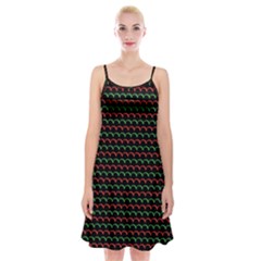 Geometric Abstract Pattern Line Spaghetti Strap Velvet Dress by Salmanaz77