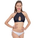 Pattern Dots Wallpaper Seamless Cross Front Halter Bikini Top View1