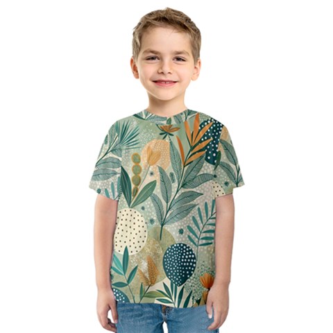 Leaves Pattern Flora Kids  Sport Mesh T-shirt by Salmanaz77