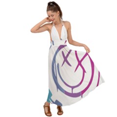 Blink 182 Logo Backless Maxi Beach Dress by avitendut