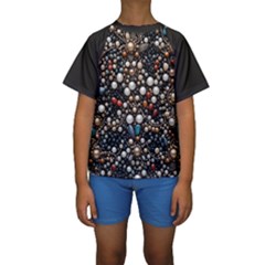 Pearls And Stones Kids  Short Sleeve Swimwear by dedoma