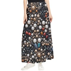 Pearls And Stones Maxi Chiffon Skirt by dedoma