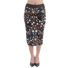 Pearls And Stones Midi Pencil Skirt by dedoma