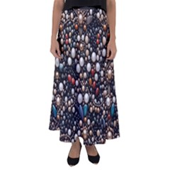 Pearls And Stones Flared Maxi Skirt by dedoma