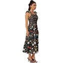 Pearls and stones Tie-Strap Tiered Midi Chiffon Dress View3