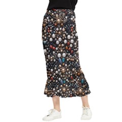 Pearls And Stones Maxi Fishtail Chiffon Skirt by dedoma