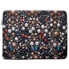 Pearls And Stones 17  Vertical Laptop Sleeve Case With Pocket by dedoma