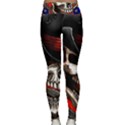 Confederate Flag Usa America United States Csa Civil War Rebel Dixie Military Poster Skull Lightweight Velour Classic Yoga Leggings View2