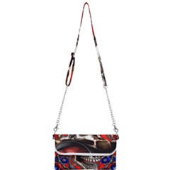 Confederate Flag Usa America United States Csa Civil War Rebel Dixie Military Poster Skull Mini Crossbody Handbag by Ket1n9