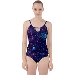 Realistic Night Sky Poster With Constellations Cut Out Top Tankini Set by Ket1n9