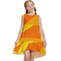 Pattern Abstract Triangle Simple Kids  Frill Swing Dress View1