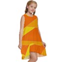 Pattern Abstract Triangle Simple Kids  Frill Swing Dress View3