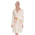 Boho Pattern Berries Flowers Nature Long Sleeve Velvet Front Wrap Dress View1