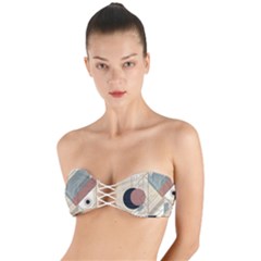 Boho Abstract Architecture Twist Bandeau Bikini Top by Bedest