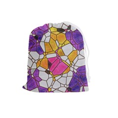 Architecture Glass Abstract Pattern Drawstring Pouch (large) by Bedest