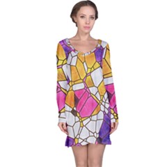 Architecture Glass Abstract Pattern Long Sleeve Nightdress by Bedest