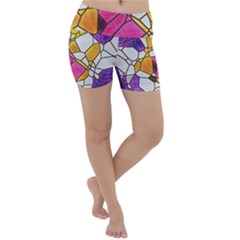 Architecture Glass Abstract Pattern Lightweight Velour Yoga Shorts by Bedest