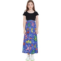 Grateful Dead Dancing Bears Pattern Kids  Flared Maxi Skirt by Salmanaz77