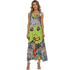 Supersonic Monster Mash V-neck Sleeveless Wide Leg Pants Overalls by chellerayartisans