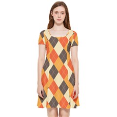 Halloween Argyle Pattern  Inside Out Cap Sleeve Dress by Safari