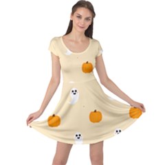 Pumpkin And Boo Crew Halloween  Cap Sleeve Dress by Safari