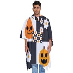 Seamless Halloween Pattern With Smiling Pumpkin 20240926 161714 0000 Men s Hooded Rain Ponchos by Safari