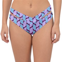 Purple Blue Pattern Double Strap Halter Bikini Bottoms by ytdream