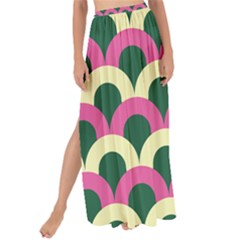 Green Yellow Pattern Maxi Chiffon Tie-up Sarong by ytdream