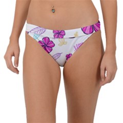 Flowers Leaves Pattern Art Bloom Band Bikini Bottoms by Grandong