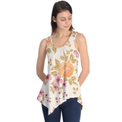 Peony Flower Pattern Background Sleeveless Tunic by Grandong