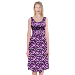 Violet White Pattern Midi Sleeveless Dress by ytdream