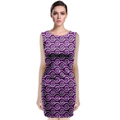 Violet White Pattern Classic Sleeveless Midi Dress by ytdream