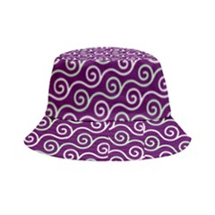 Violet White Pattern Bucket Hat by ytdream