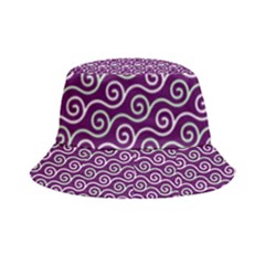 Violet White Pattern Inside Out Bucket Hat by ytdream